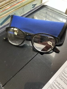 Women Clear Lens Reading Glasses - Fashion Vintage Black +2.50 w/case - Picture 1 of 3