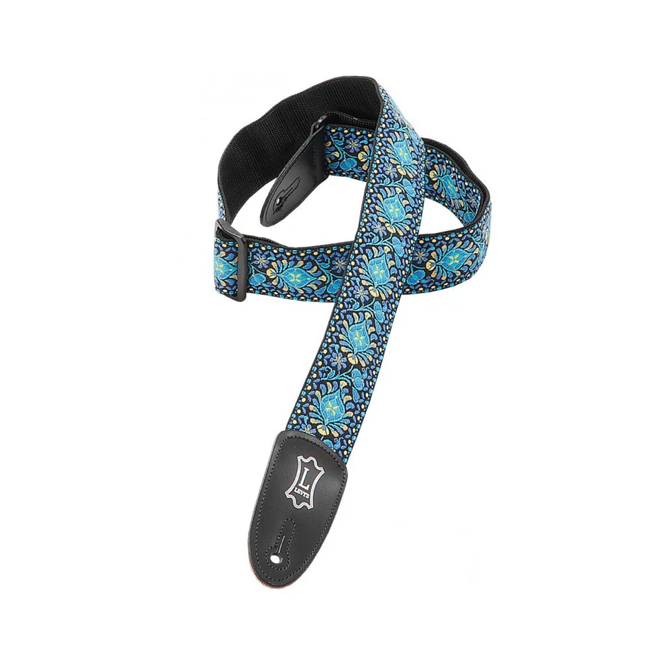 Levy's M8HT-04 Jacquard Weave Guitar Strap 2" 60's Hootenanny Funky Blue - Image 1 of 1