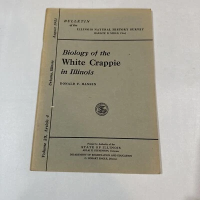 Biology White Crappie of Illinois 1951 Natural History Survey First Edition Book - Image 1 of 4