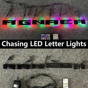 6pcs Color Chasing LED Letter Lights For Truck Front Grille Black Background Kit - Picture 1 of 9