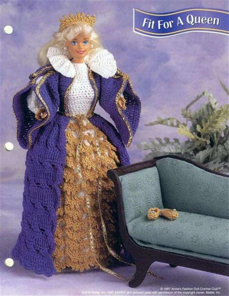 NEW ANNIES FASHION DOLL FIT FOR A QUEEN BEAUTIFUL CROCHET DESIGN - Image 1 of 1