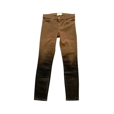 Pantalones de mezclilla Current Elliott para mujer 25 negros tierra estilete ombre recubiertos malta ajustados Foto 1 de 4