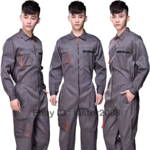 Mens Jumpsuit Zipper Thicken Suits Welding Overalls Auto Repair Coveralls Pants - Picture 1 of 12