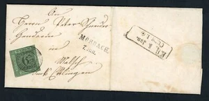 Franqueo individual de Baden Michel número 3b Mosbach a Ettlingen 1854 - Imagen 1 de 3