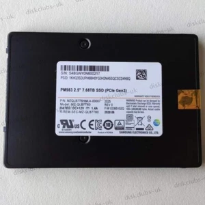 Samsung PM983 7.68TB U.2 SSD Solid State Drive MZ-QLB7T60 MZQLB7T6HMLA-00007 - Afbeelding 1 van 3