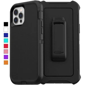 For iPhone 11 12 13 14 Pro Max Case Shockproof Series Fits Defender Belt Clip - Picture 1 of 15