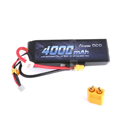 Gens Ace 11.1V 50C 3S 4000mAh Lipo RC Car / Truck Battery Pack With XT60 Plug - Image 1 of 4