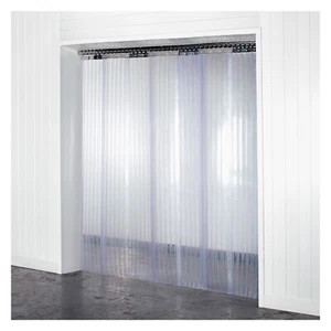 PVC Streifenvorhang strapazierfähig / DOPPELRIPPEN Set - 2m (B) x 2m (T) - 200mm x 2mm - Bild 1 von 3