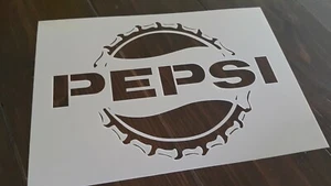 PEPSI Cola Stencil Reutilizable Decorar Pared Craft DIY Pintura Aerógrafo Corcho Logo A4 - Imagen 1 de 1