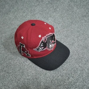 Vintage Arkansas Razorback Hat Cap Red Black Adult 7 Mens Fitted Zephyr Wool 90s - Picture 1 of 14