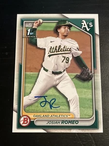 Josiah Romeo IP In-Person AUTO 2024 Bowman Draft #BD-184 Athletics - Picture 1 of 3