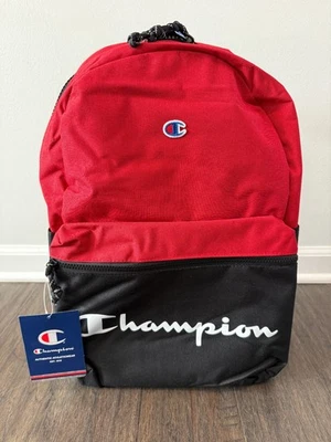 Mochila Champion Manuscript - Rojo Brillante/Negro - Nueva Con Etiquetas (CHF1000-620) Foto 1 de 4