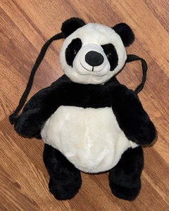 Vintage 90er Jahre Y2K Panda Bär Plüsch Rucksack Handtasche Tasche LESEN - Bild 1 von 12