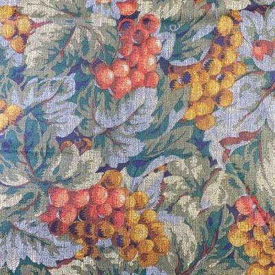 Vintage Richloom Botanical Berry Grape Vines Vineyard Fabric 2.75 yd Polished Co - Image 1 of 4
