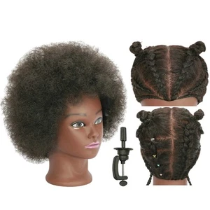 Kinky Curly 100% Real Human Hair Mannequin Head for Hairdresser Practice Afro... - Picture 1 of 7