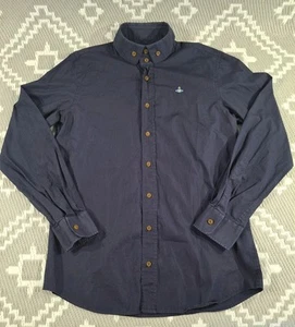 Vivienne Westwood Mens Two Button Krall Shirt Size 48 Medium Navy Blue 2017 Orb - Picture 1 of 20