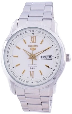 Seiko 5 Automatic White Dial Day/Date Stainless Steel SNKP15K1 50M Mens Watch - image 1 of 4