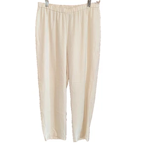 EILEEN FISHER womens XS Bone Silk Georgette Crepe Slouchy Ankle Pants MSRP $258 - Picture 1 of 5