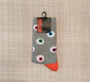 Kids Glow-in-the-Dark Eyeballs Socks Size L/XL (Shoe: 4-10) Halloween Boys/Girls - Picture 1 of 2