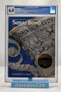 Sugar Bowl 1986 CGC 6.0 Graduado NCAA Fútbol Juego Programa Tennessee vs Miami - Imagen 1 de 4