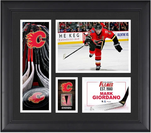 Mark Giordano Calgary Flames Framed 15x17 Collage w/a Piece of GU Puck Cover