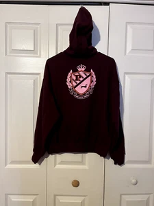 Victoria's Secret PINK Burgundy Ivy Fleece Campus Hoodie ~ SMALL ~ NWT! - Picture 1 of 8