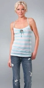 NWT C&C California Blue/White Singlet Tank - Size Extra Small, XS - Picture 1 of 9