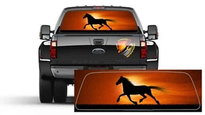 Horse at Sunset Rear Window Perf Graphic Decal Sticker Truck Cars Campers - Picture 1 of 5
