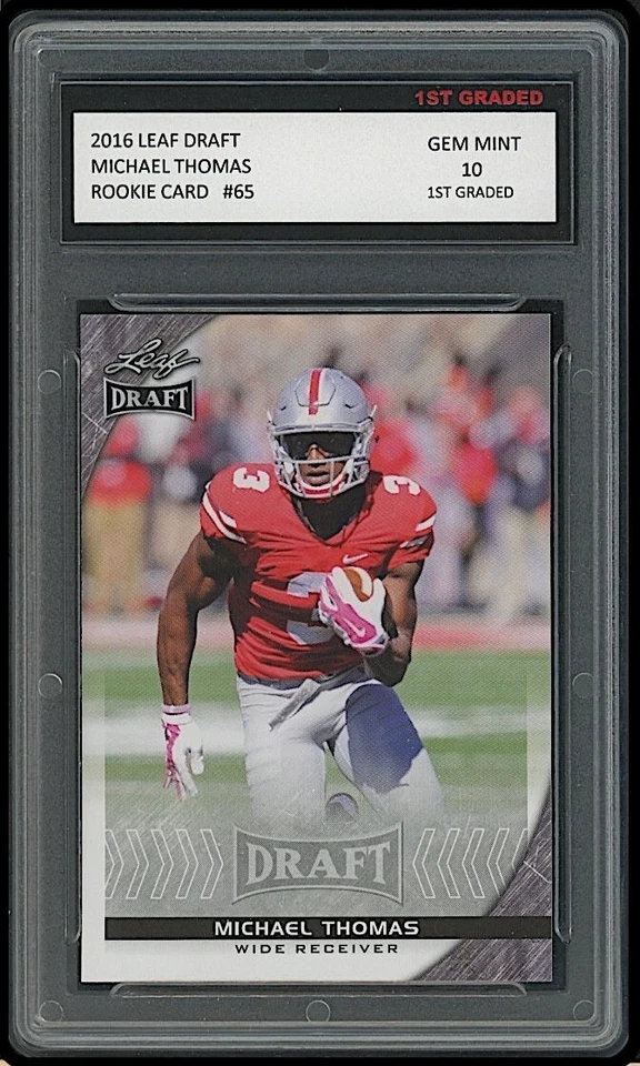 Tarjeta de novato Michael Thomas 2016 Leaf Draft primer grado 10 RC NFL Buckeyes #65 Foto 1 de 1