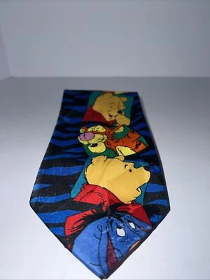 Галстук с персонажем из полиэстера Disney's POOH TIGGER EEYORE черный синий 57 дюймов - Изображение 1 из 4