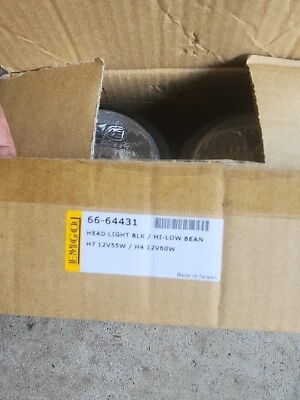 Dual Beam 3.5" Satin Black SideMount Custom Motorcycle Bullet Headlight 66-64431 - Image 1 of 3