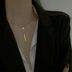 Double Layered Long Clavicle Chain Pendant 925 Silver Choker Necklace Jewelry