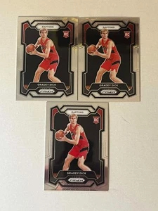 (3) GRADEY DICK 2023-24 PRIZM ROOKIE CARD LOT RAPTORS #134 - Picture 1 of 2