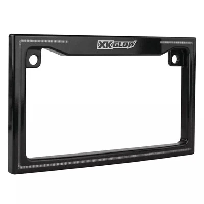 Marco de matrícula LED negro brillante XK para motocicleta con luz de funcionamiento y freno Foto 1 de 4