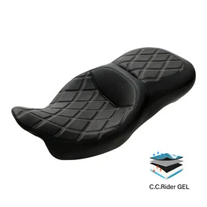 Asiento de gel para conductor pasajero apto para Harley Touring Road King Street Glide 09-2023 - Imagen 1 de 14