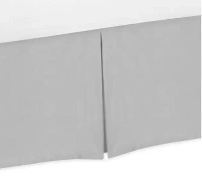 Falda de cama a medida de esquina abierta de 3 lados plateada maciza 650 TC algodón egipcio Foto 1 de 4