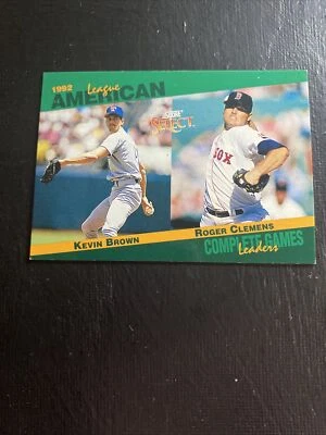 1993 Score Kevin Brown Roger Clemens - Image 1 of 4