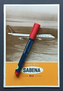 mint brochure SABENA BOEING 747 seat and route map, cut away view English 1971 - Picture 1 of 7