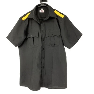 First Class Size Large Short Sleeve Uniform Shirt Black 3004 Polyester Two Tone - Image 1 of 4