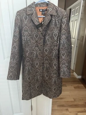 Carole Little Vtg Women's Kimono Jacket Long Artsy Demask paisley coat  Size 4 - Image 1 of 4