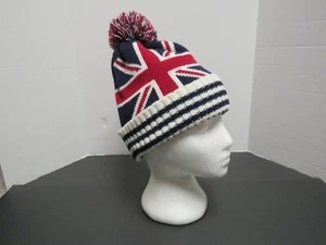 British Flag Union Jack Pom Knitted Hat/Toque - Foto 1 di 7