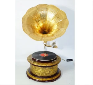 Antique Gramophone, Fully Functional Working Phonograph, win-up record player - Picture 1 of 10