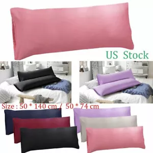 1-2Pcs Body Pillow Case Ultra Soft Microfiber Long Bedding Pillow Cover Solid US - Picture 1 of 25