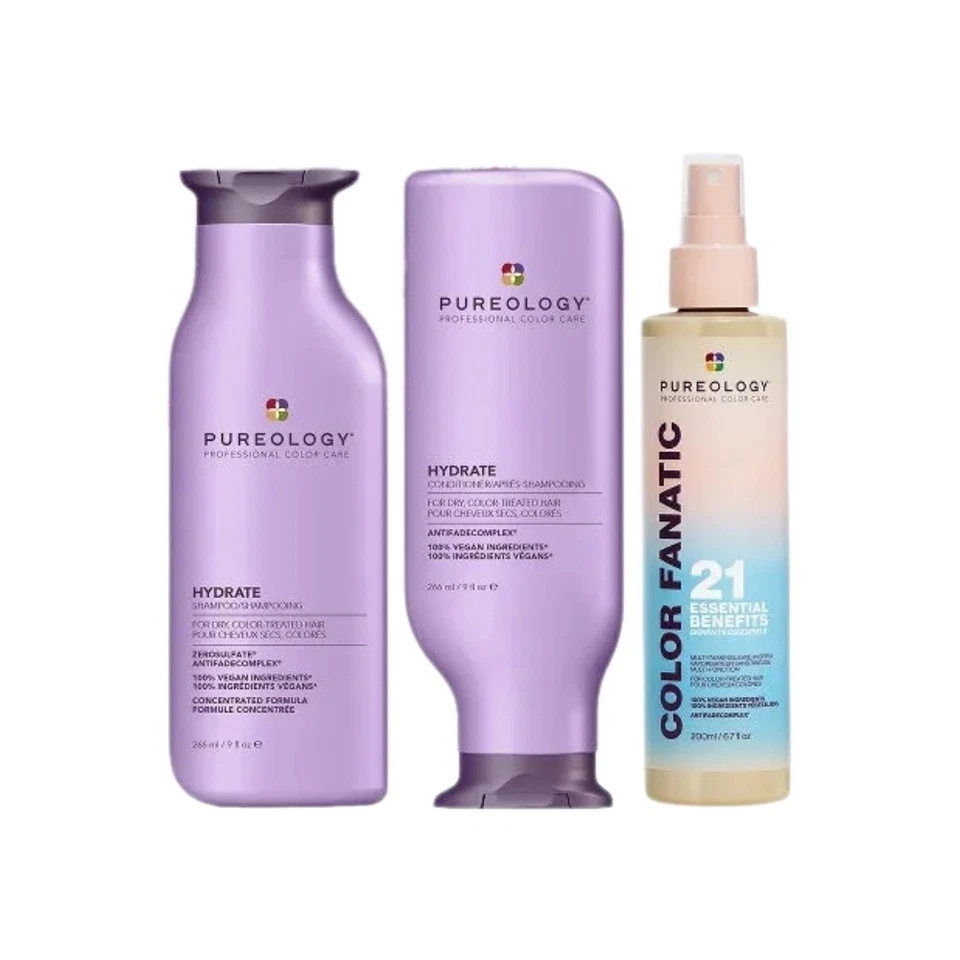 Champú hidratado Pureology 9 oz / Acondicionador 9 oz / Sin enjuague 21 6,7 oz o paquete de kit Foto 1 de 4