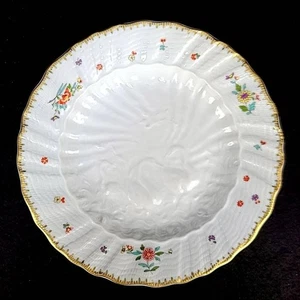 Meissen Swan Service 7.8” Bread Butter Plate with 24K Gold Rim & Indian Flowers - Picture 1 of 5