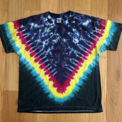 Camiseta De Colección Años 90 Thunder Lightning Estampado Tie-Dye Delta Talla XL EE. UU. Hecha Tribu Foto 1 de 4