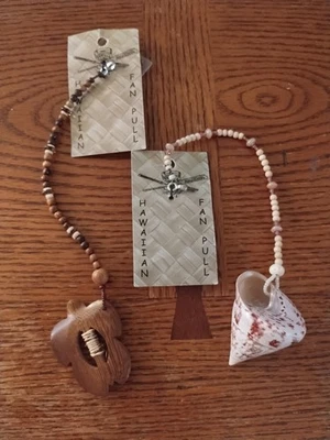Hawaiian Fan Pulls Shell and Turtle for Ceiling Fans Kaneohe Hawaii Lot of 2 - Image 1 of 4
