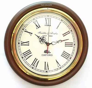 16" Wooden Franklin & Murphy Oxford Roman Wall Clock Home Décor Halloween Gifts - Picture 1 of 6