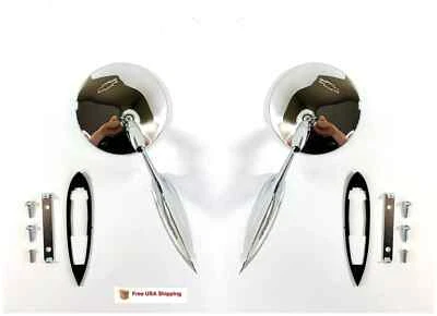 Espejos retrovisores de puerta lágrima pajarita redonda para 1963-1965 Nova, Chevelle, El Camino 1pr. Foto 1 de 4