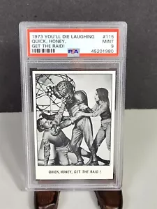 Graduado 1973 Topps You'll Die Laughing #115 Quick, Honey, Get The Raid (PSA 9) ~C35 - Imagen 1 de 7